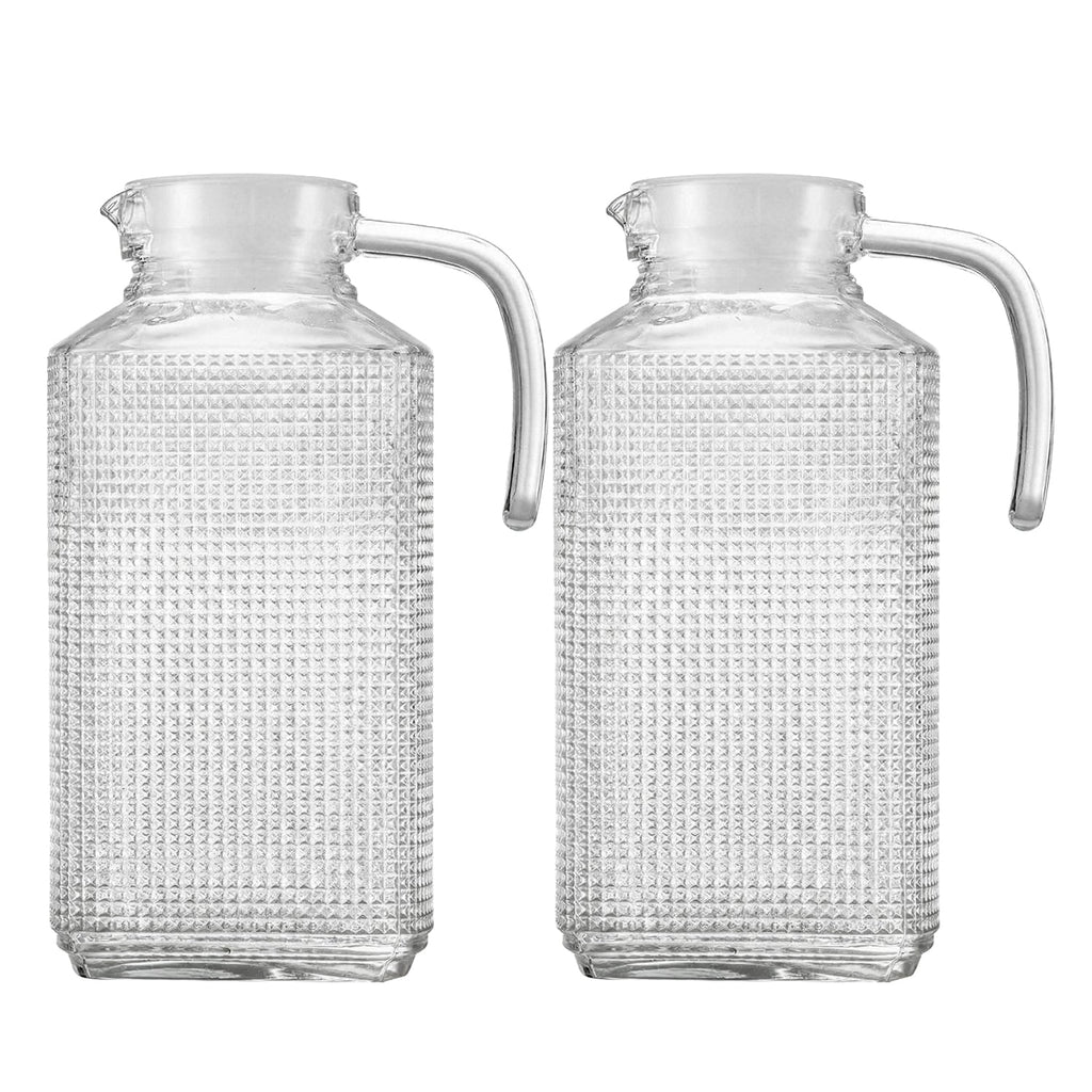 Set of 2 Frigo Textured 63.4oz Pitchers with Lids