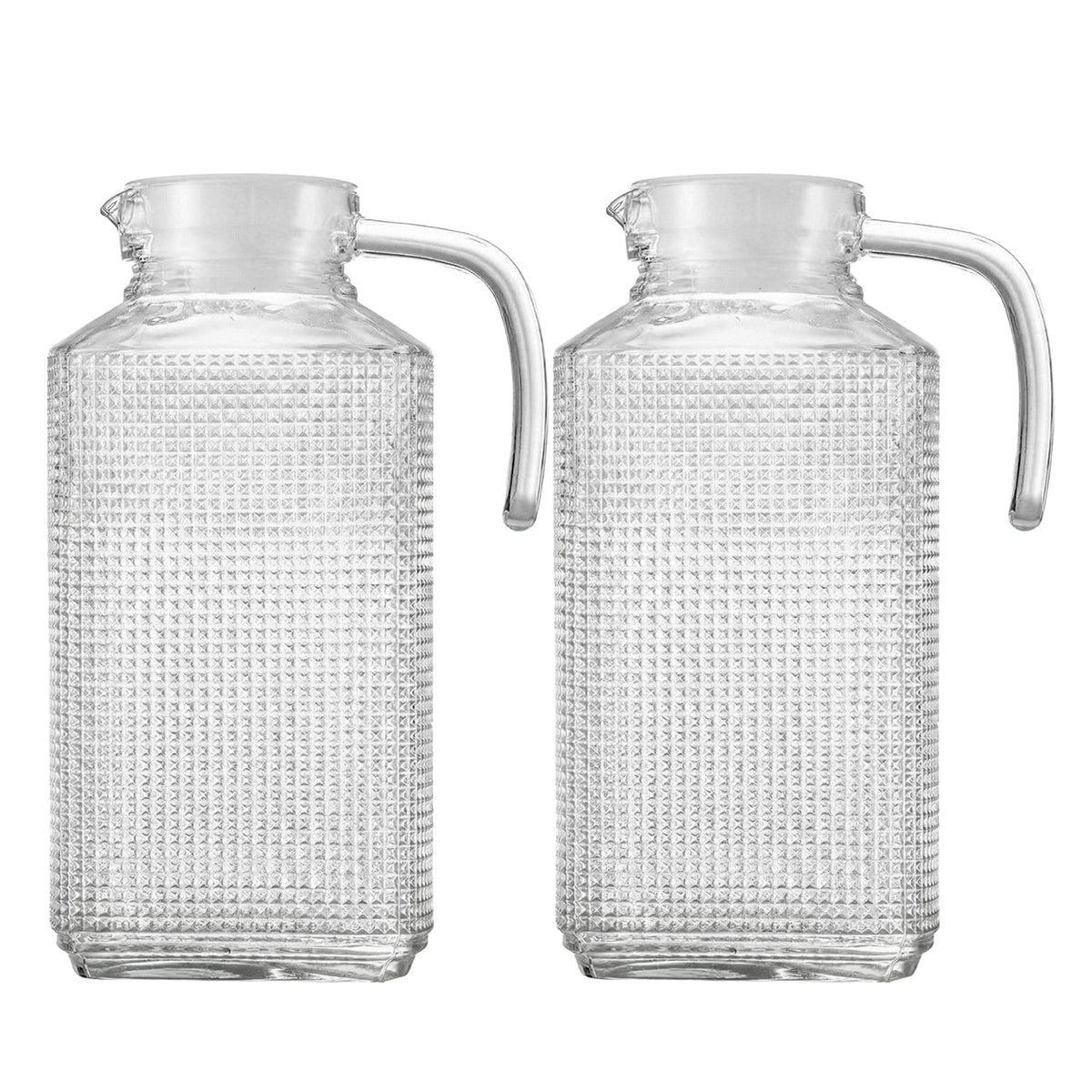 Set of 2 Frigo Textured 63.4oz Pitchers with Lids