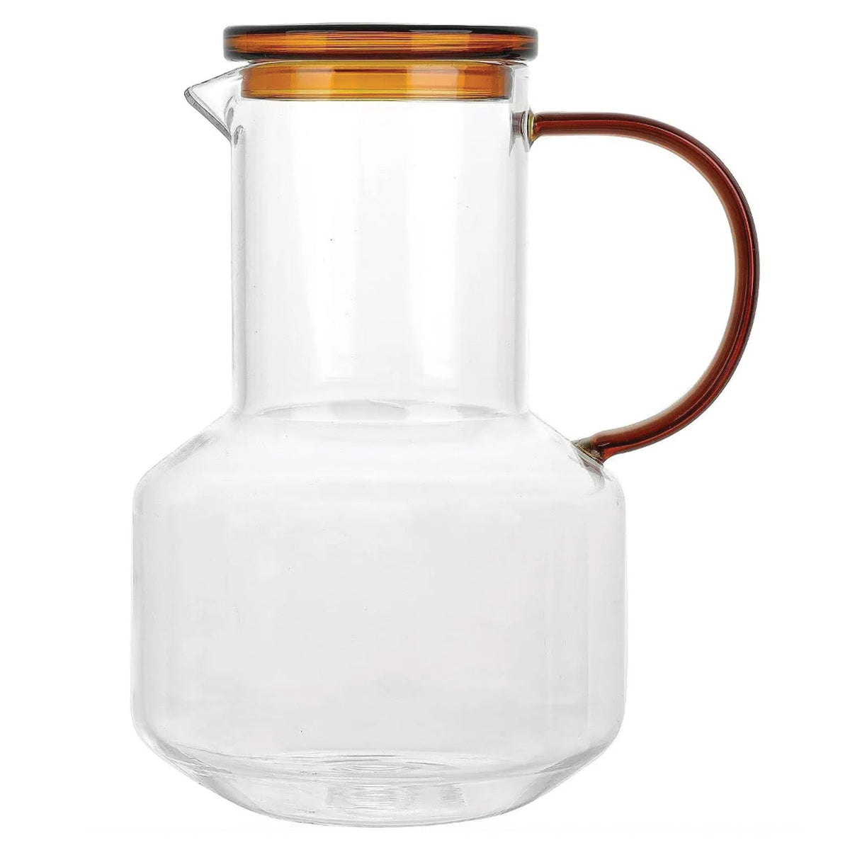 Amber Borosilicate Ring Pitcher Drinking Set 47.68 OZ.