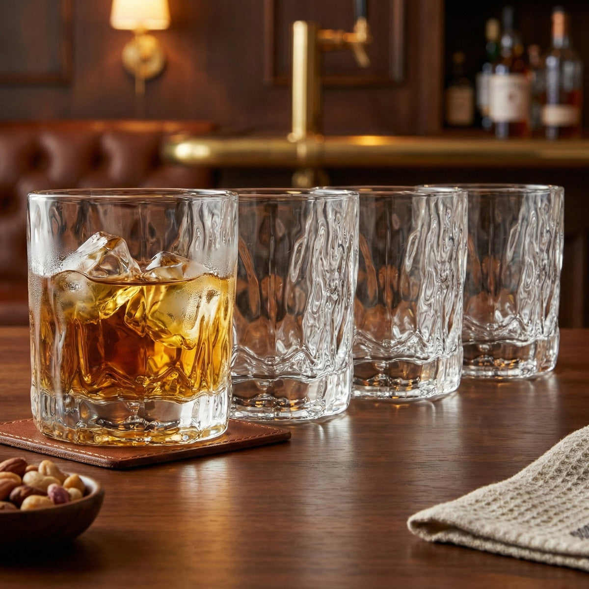 Uptown Bar Set of 4 - 10oz. Rock Spinning Double Old Fashioned Glasses